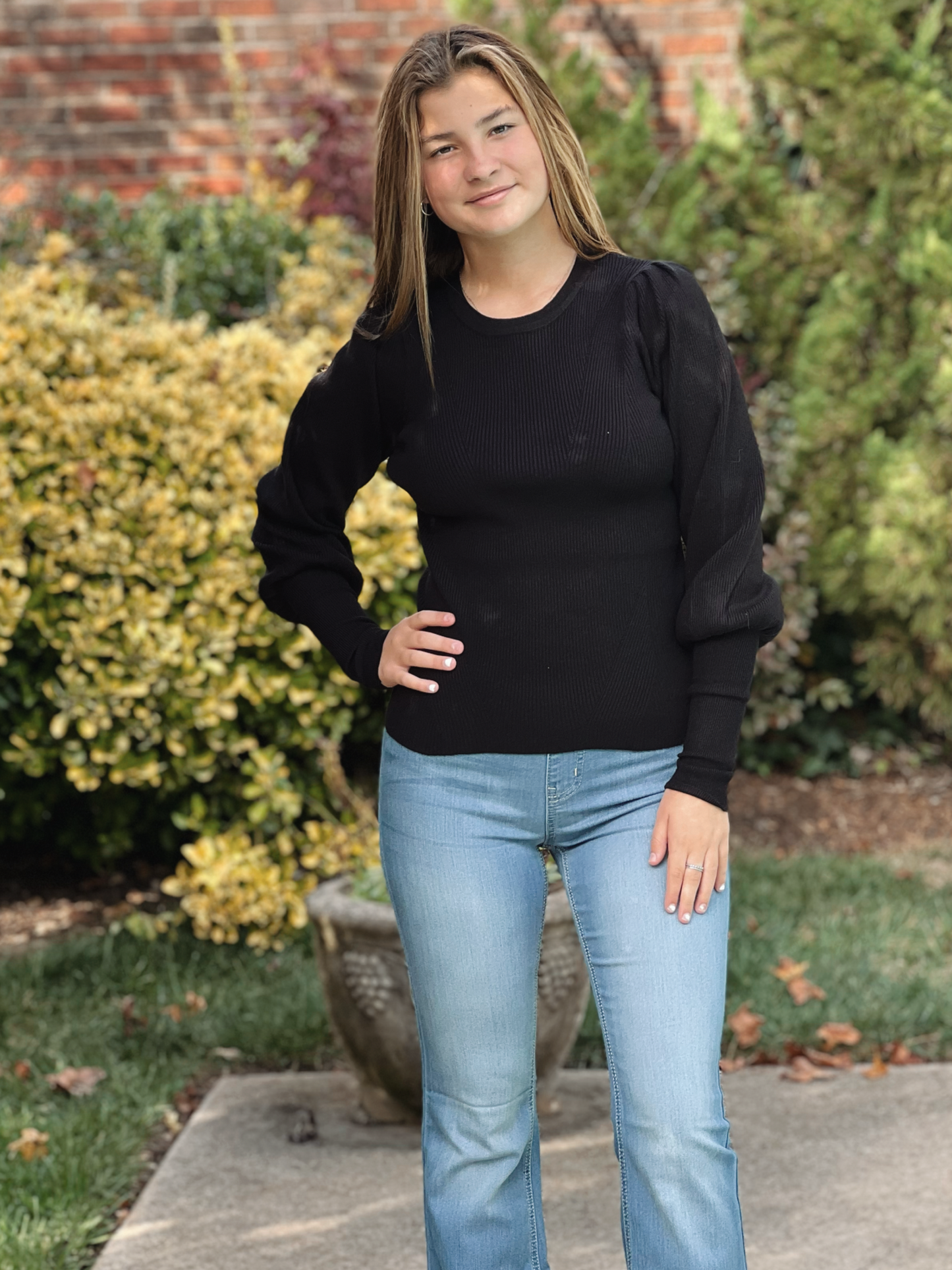 Puff Sleeve Pullover Sweater