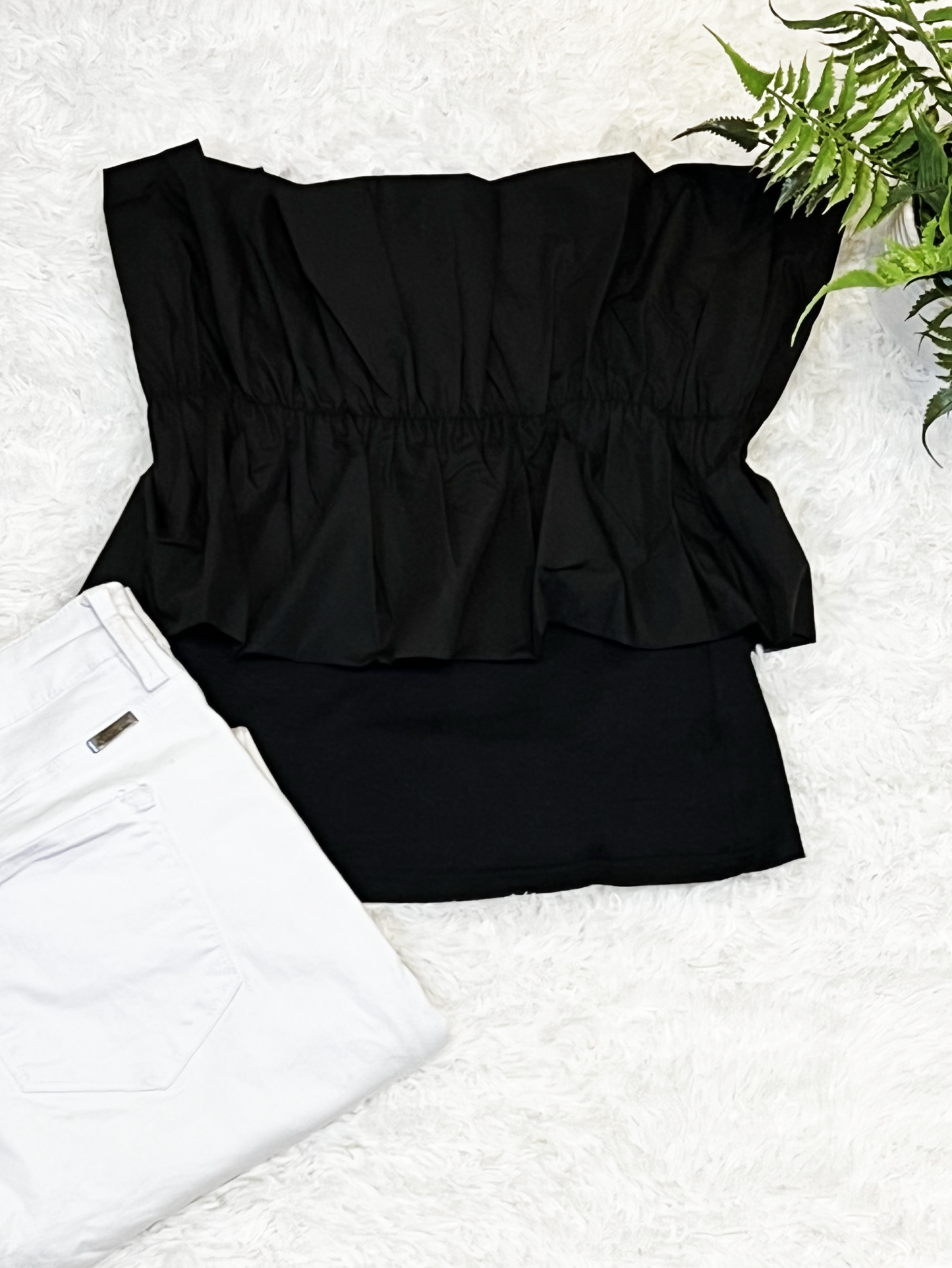 Ruffle Bandeau Shape Top