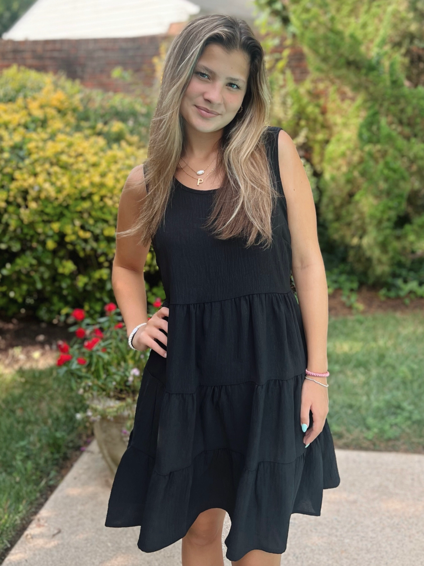 Solid Tiered Dress