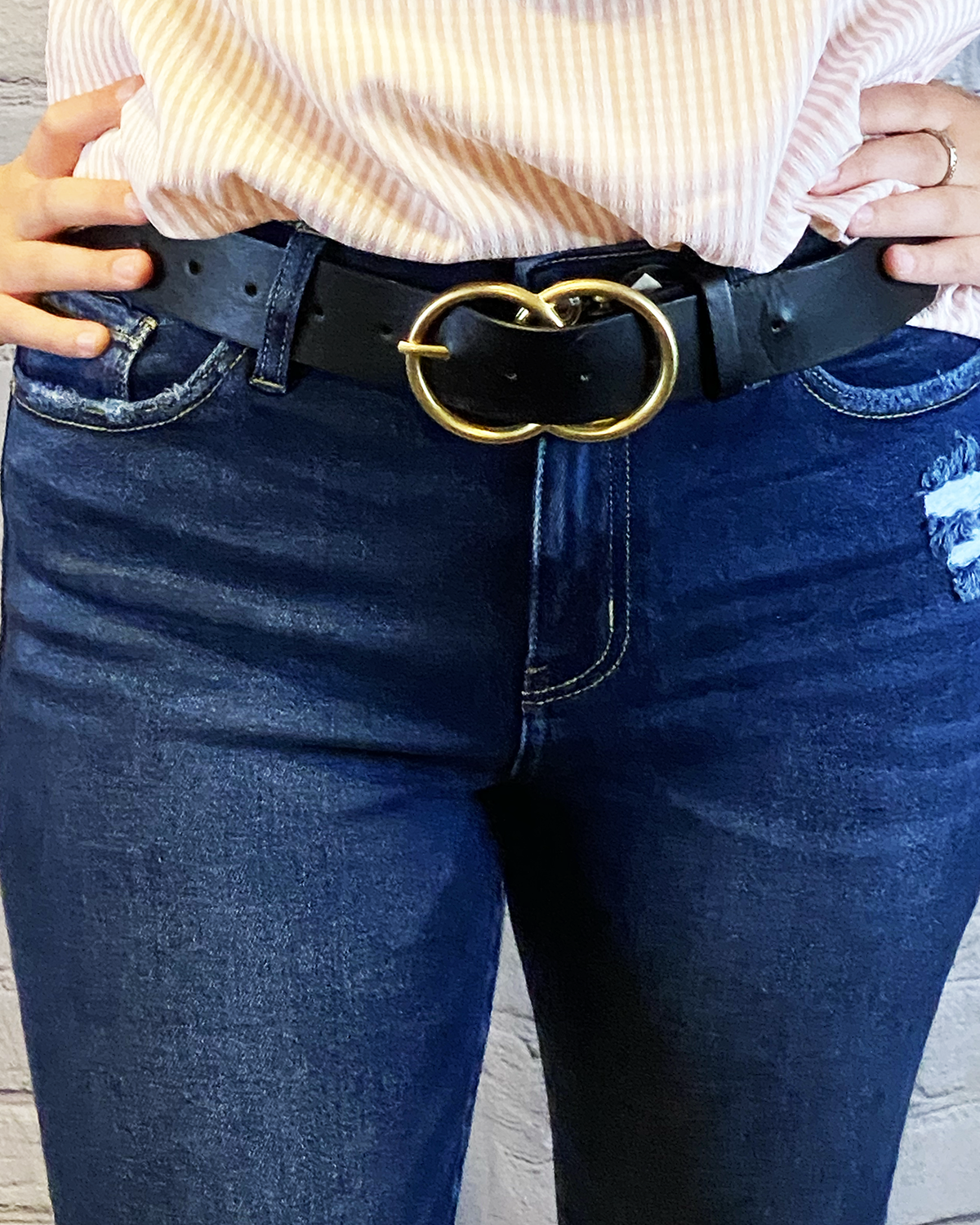 Black Double Ring Belt