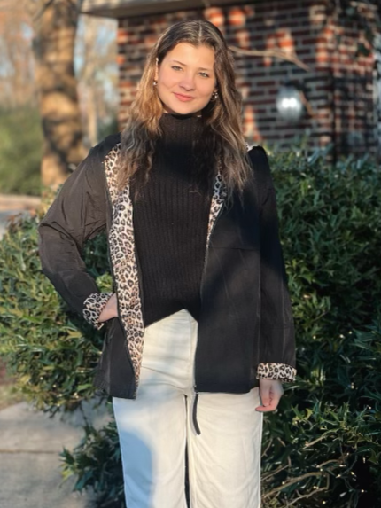 Leopard Lined Hood Windbreaker